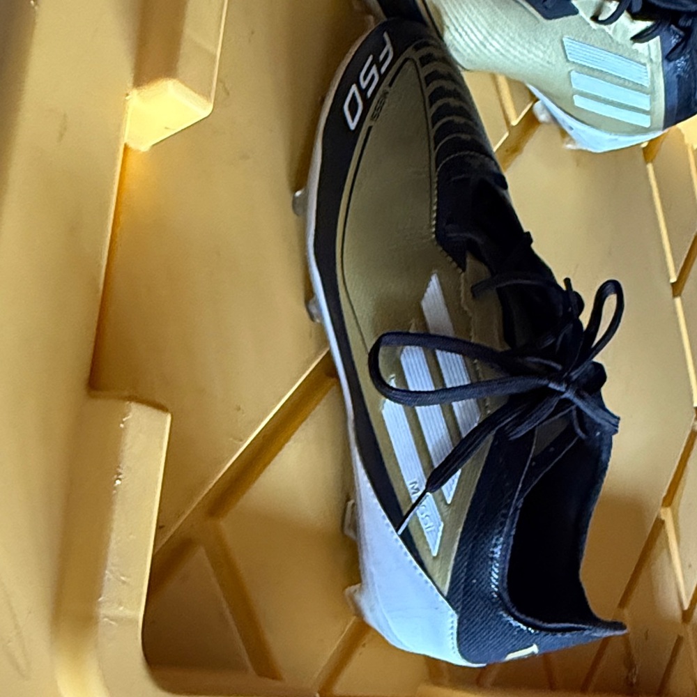 Adidas boys  Black and Gold Athletic Shoes